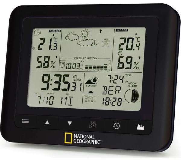 Weather Station with 3 Sensors, colour LCD, NATIONAL GEOGRAPHIC