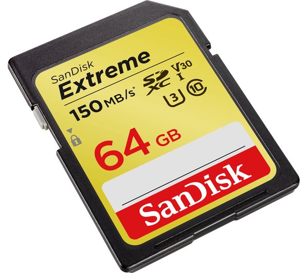 Image of SANDISK Extreme Class 10 SDXC Memory Card - 128 GB