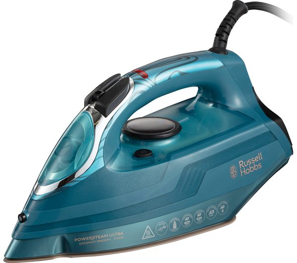 Image of RUSSELL HOBBS PowerSteam Ultra Coconut Smooth 26340 Steam Iron - Blue