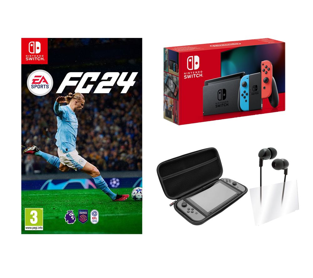 Switch (Red and Blue), EA Sports FC 24 & VS4793 Nintendo Switch Starter Kit Bundle