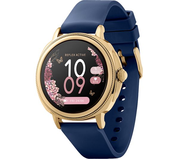 Image of REFLEX ACTIVE Series 25 Smart Watch - Gold & Navy, Silicone Strap