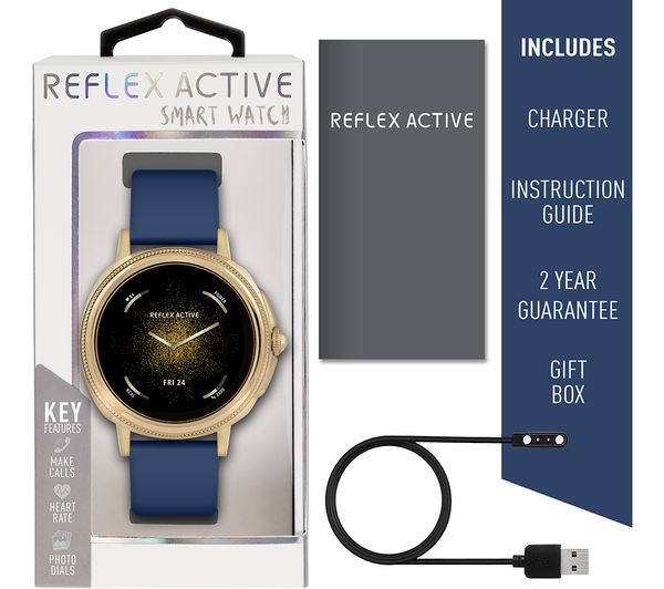 79870 REFLEX ACTIVE Series 25 Smart Watch Gold & Navy, Silicone