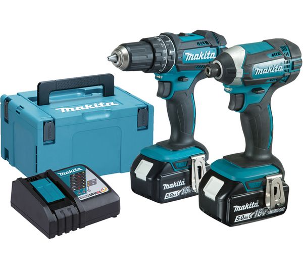MAKITA DLX2131TJ Cordless Combi Drill and Impact Driver Set with 2 Batteries