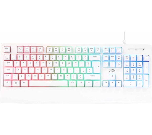 ADX ADXCOM3W25 Firebundle Gaming Keyboard & Mouse Set - White