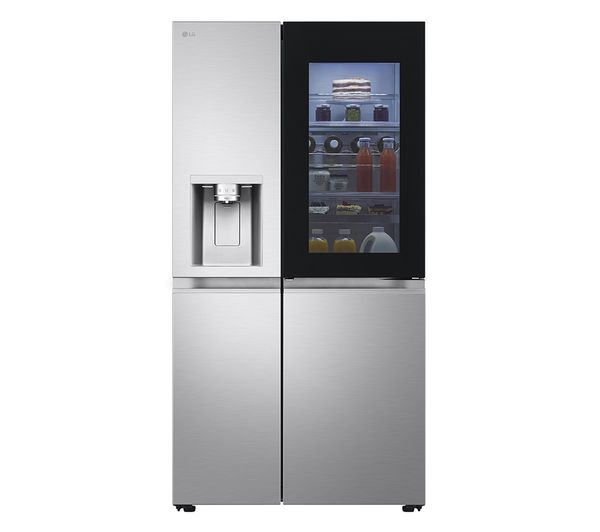LG InstaView GSXE90BSAD American-Style Smart Fridge Freezer - Brushed Steel