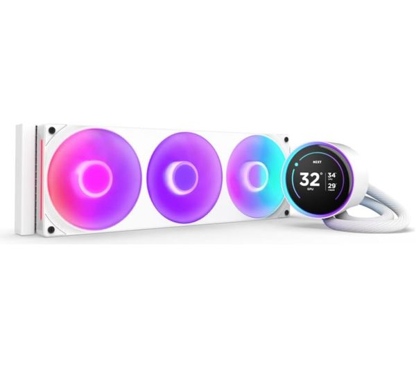 An image of NZXT Kraken Elite 360 RGB 360 mm Liquid CPU Cooler - RGB LED, White
