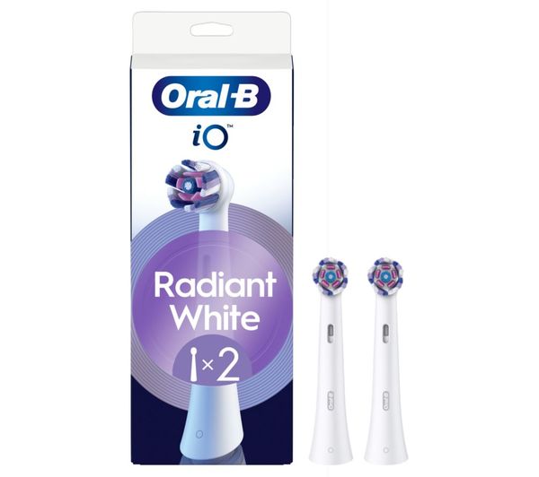 Oral B Io Radiant White Replacement Toothbrush Head Pack Of 2 White