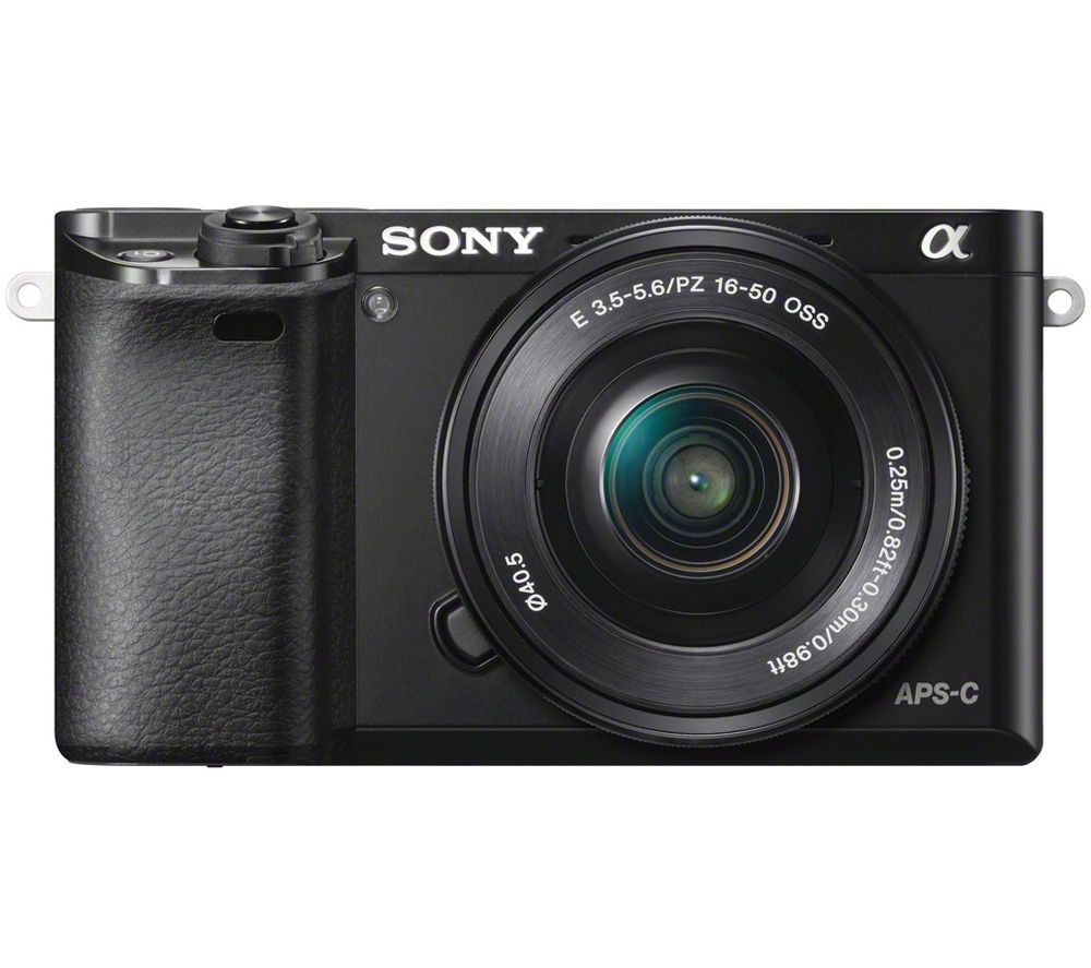 SONY a6000 Compact System Camera with 16-50 mm f/3.5-5.6 OSS Zoom Lens, White