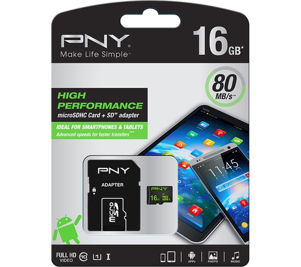 PNY Performance Class 10 microSD Memory Card - 16 GB