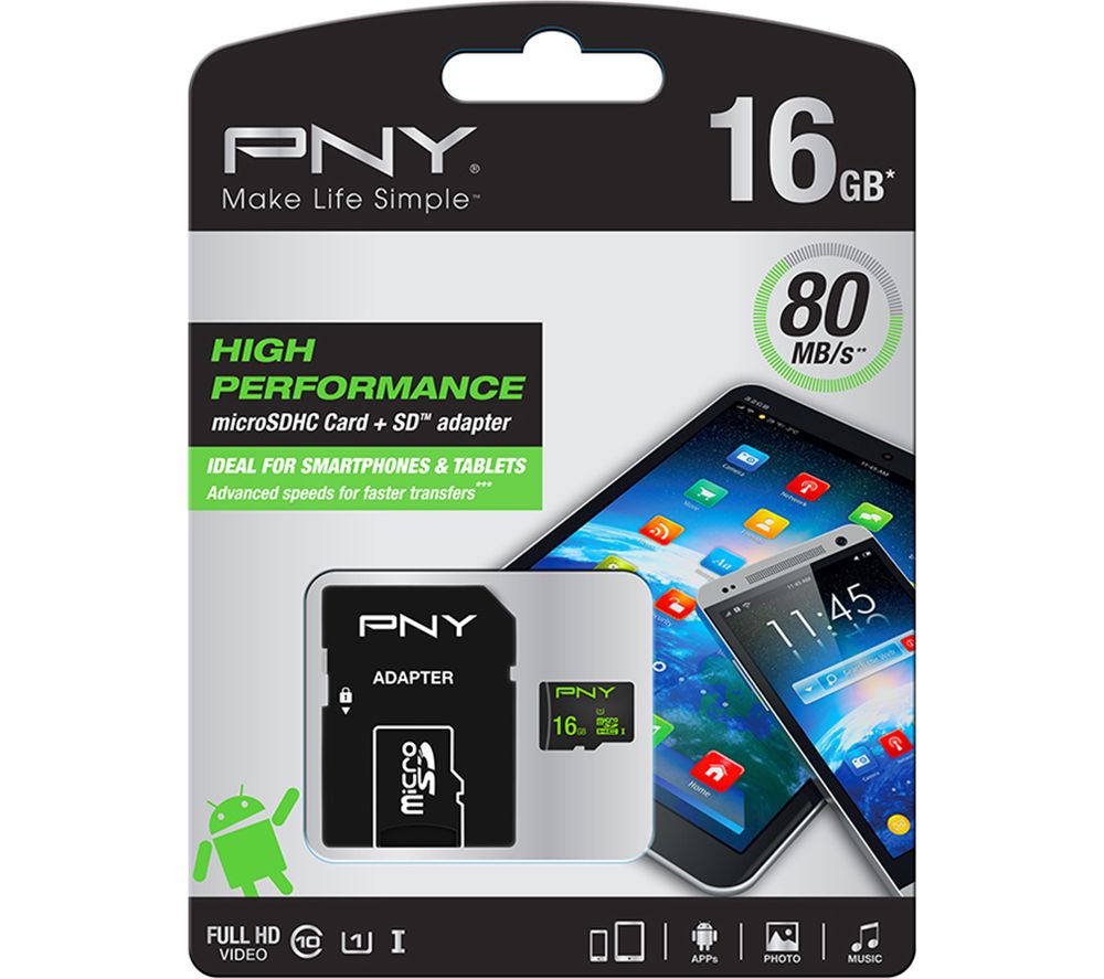 PNY Performance Class 10 microSD Memory Card - 16 GB Deals | PC World