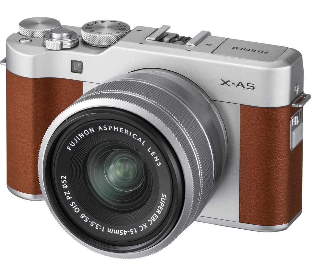 FUJIFILM X-A5 Mirrorless Camera with FUJINON XC 15-45 mm f/3.5-5.6 OIS PZ Lens – Brown, Brown