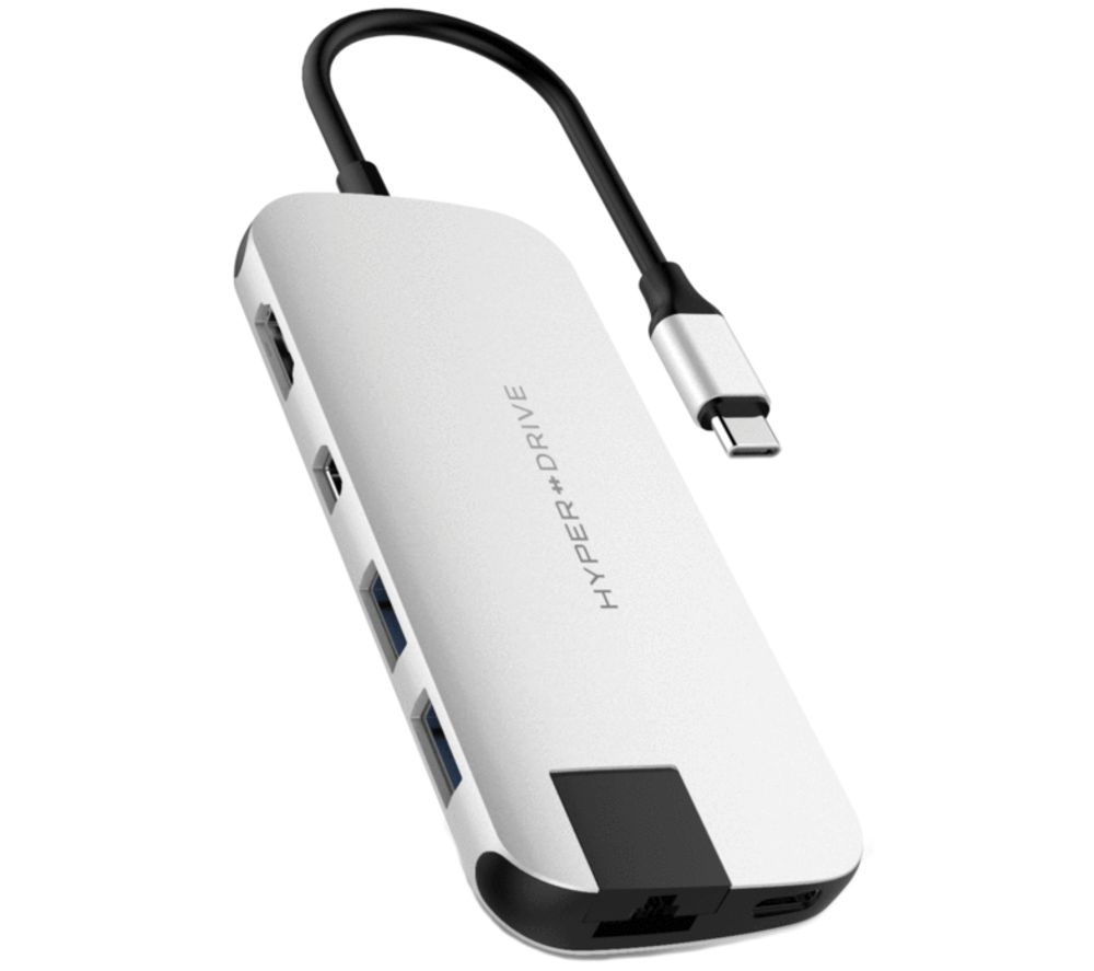 HYPERDRIVE Slim 8-port USB Type-C Connection Hub, Silver Review