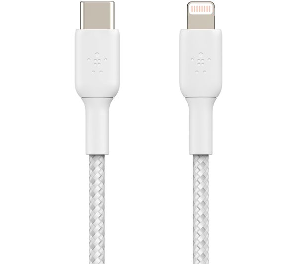 Belkin Braided Usb Type C To Lightning Cable 1 M White