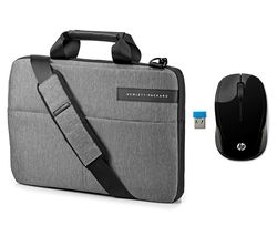 Signature Slim Topload 14" Laptop Messenger Bag & Wireless Mouse 200 Bundle - Grey