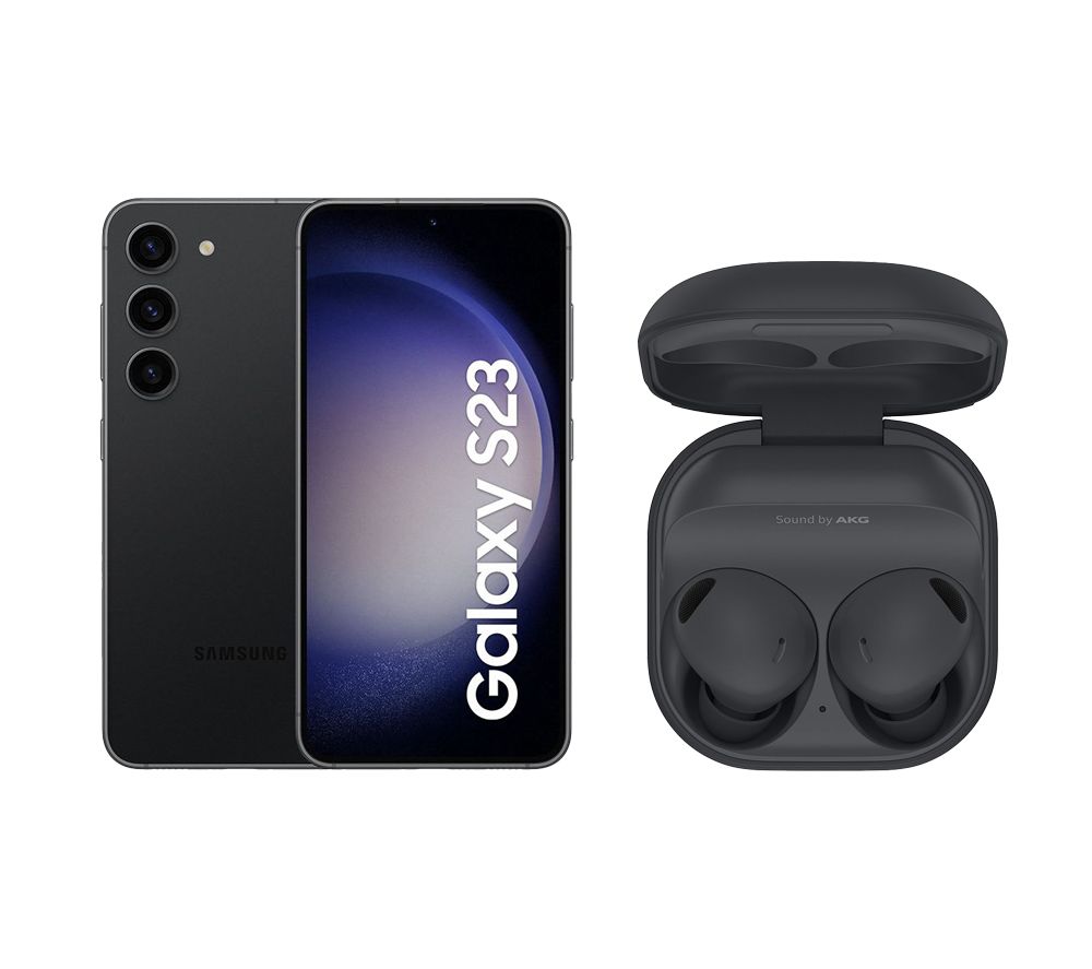 Galaxy S23 (128 GB, Black) & Galaxy Buds2 Pro Wireless Bluetooth Noise-Cancelling Earbuds Bundle