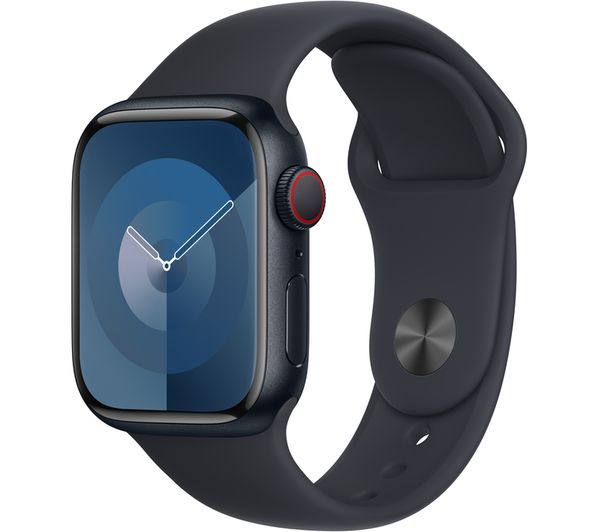 Image of APPLE Watch Series 9 Cellular - 41 mm Midnight Aluminium Case with Midnight Sports Band, S/M