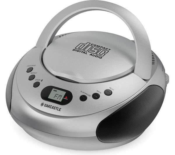 Oakcastle Cd250 Fm Bluetooth Boombox Silver