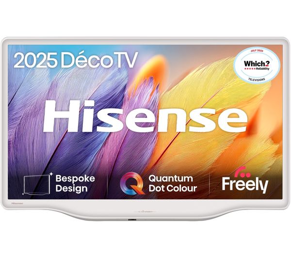 An image of HISENSE Deco 43S5QTUK 43" Smart 4K Ultra HD HDR QLED TV with Freely - White