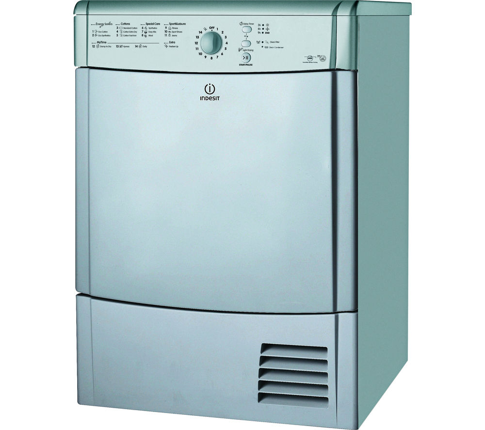 Indesit Tumble Dryer EcoTime IDCL85BHS Condenser  - Silver, Silver