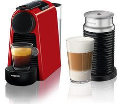 NESPRESSO by Magimix Essenza Mini Coffee Machine with Aeroccino - Ruby Red