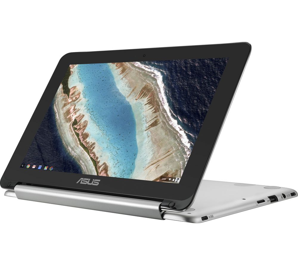 ASUS C101 10.1″ 2 in 1 Chromebook – Silver, Silver