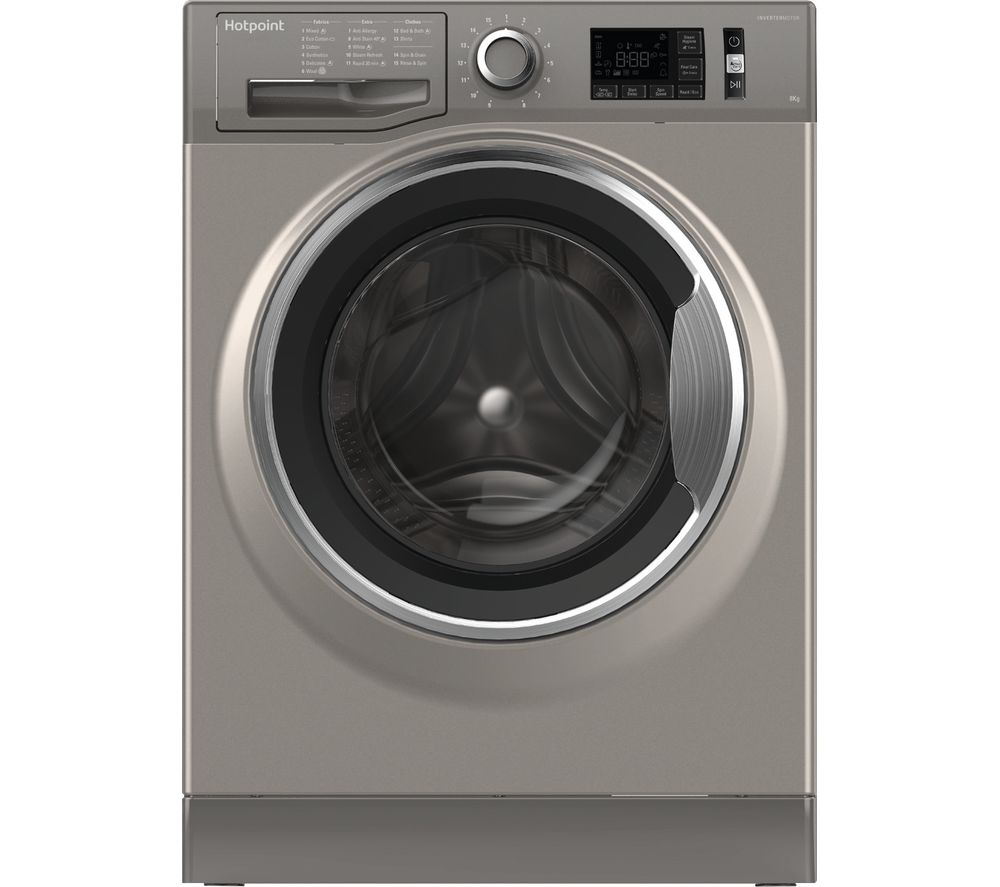HOTPOINT Active Care NM11 845 GC A UK 8 kg 1400 Spin Washing Machine - Graphite, Graphite