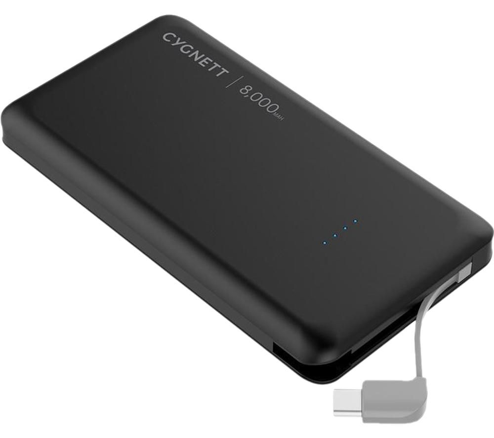 CYGNETT ChargeUp Pocket USB-C Portable Power Bank - Black, Black