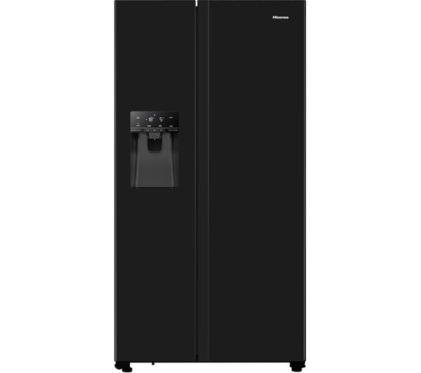 Image of HISENSE PureFlat RS694N4TBF American-Style Fridge Freezer - Black