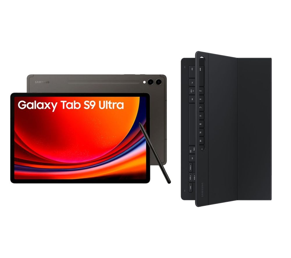 Galaxy Tab S9 Ultra 14.6" Tablet (512 GB, Graphite) & Galaxy Tab S9 Ultra Slim Book Cover Keyboard Case Bundle