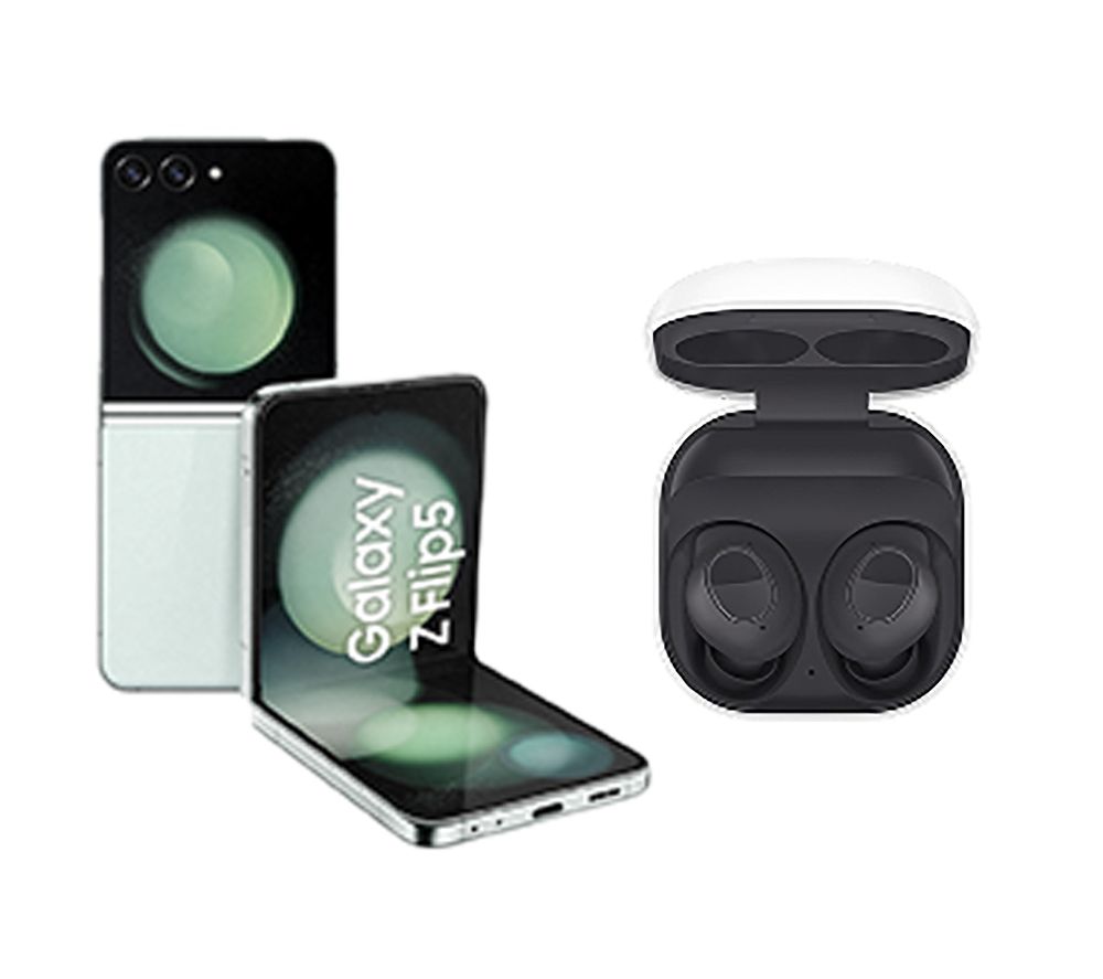 Galaxy Z Flip5 (512 GB, Mint) & Galaxy Buds FE Wireless Bluetooth Noise-Cancelling Earbuds Bundle