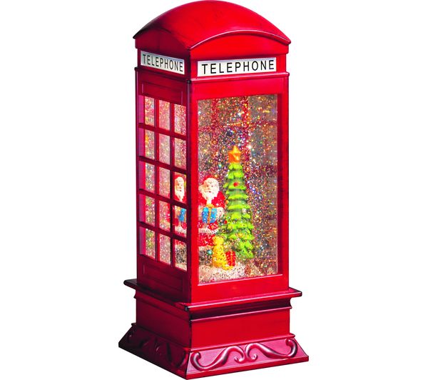 Smart Garden Snowswirl Santa Telephone Box Decoration 25 Cm
