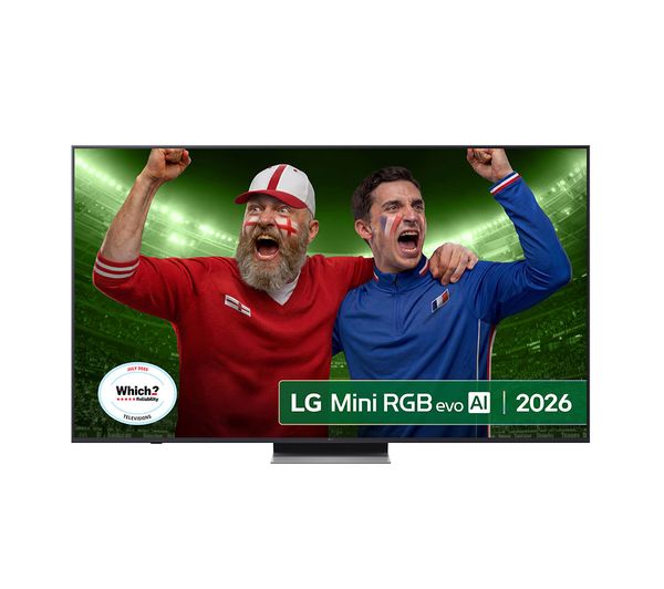 A product from LG MRGB88 75" Mini RGB AI 4K HDR Smart TV 2026 - 75MRGB88B6B, ONE FOR ALL WM5650 Full Motion 42-100" TV Bracket, and SANDSTROM S150AVC20 Screen Cleaner