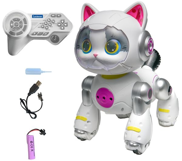 An image of LEXIBOOK KITTY05EN Cyber Power Kitty Robot - White