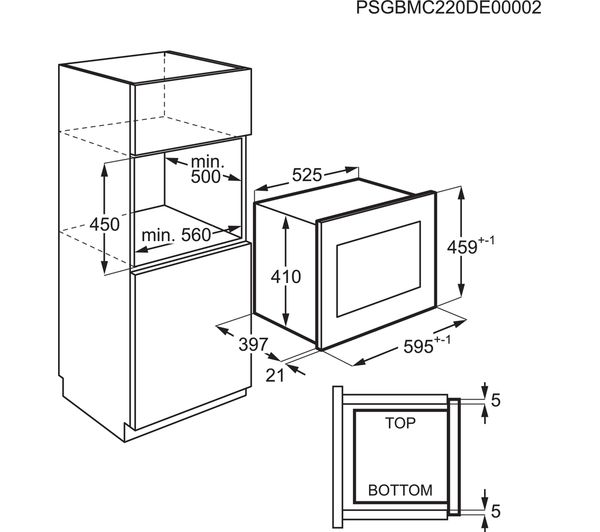 ZMBN4DX ZANUSSI ZMBN4DX Builtin Microwave with Grill Black