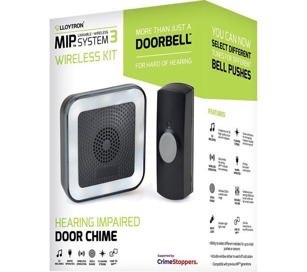 Buy LLOYTRON MIP3 B7533BK Hearing Impaired Doorbell Chime - Black ...