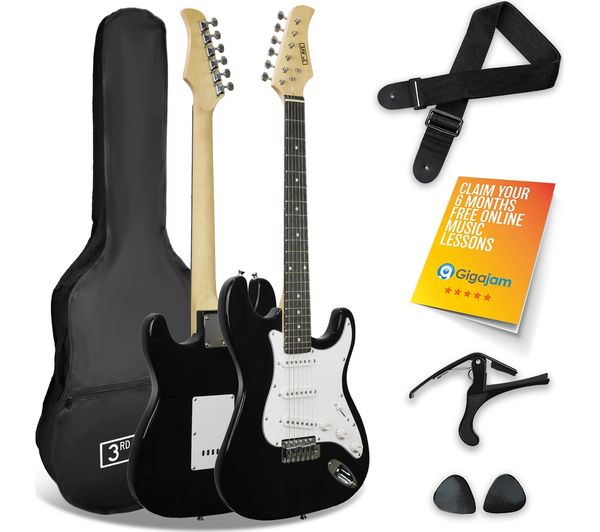 3rd Avenue Full Size 4 4 Electric Guitar Starter Bundle Black