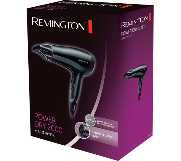 REMINGTON Power Dry D3010 Hair Dryer - Black - 45358540100 - Currys ...