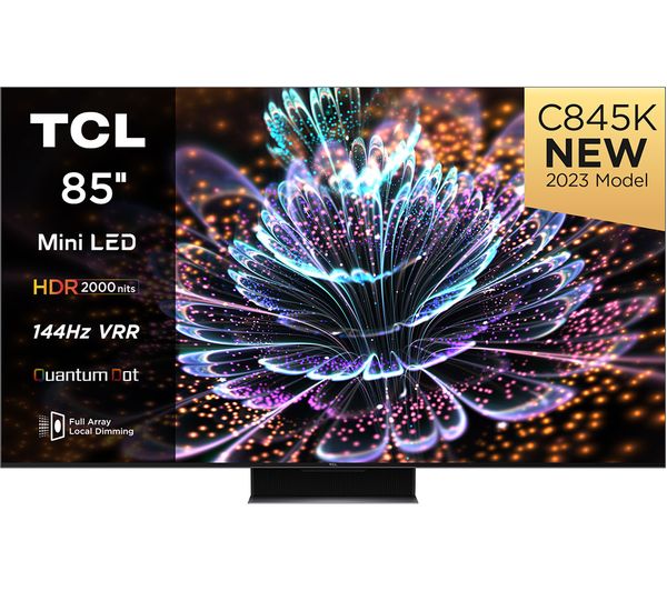 Tcl 85c845k 85 Smart 4k Ultra Hd Hdr Mini Led Qled Tv With Google Assistant Alexa