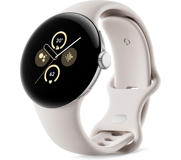 Image of GOOGLE Pixel Watch 2 WiFi with Google Assistant - Silver, Porcelain Strap