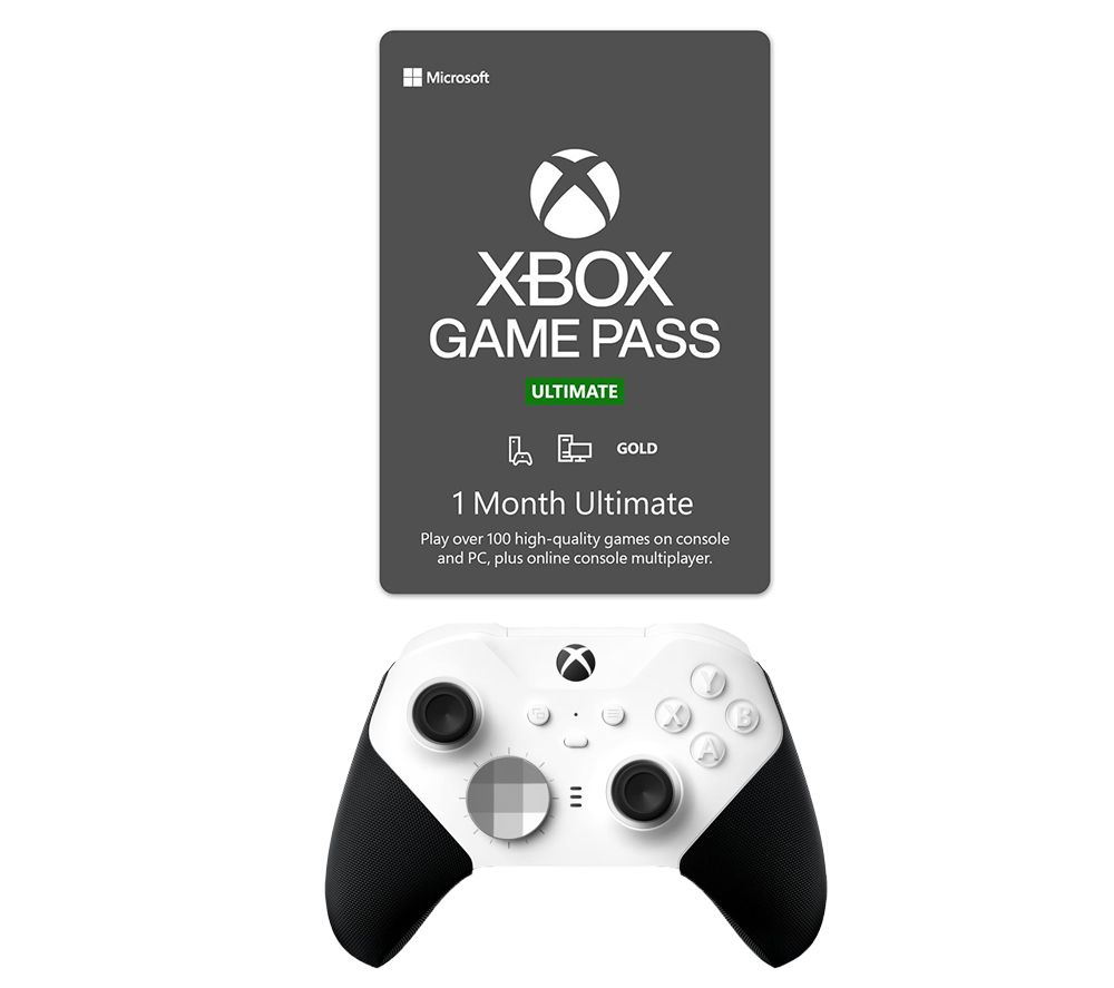 Elite Series 2 Core Wireless Controller (White) & Xbox Game Pass Ultimate Bundle