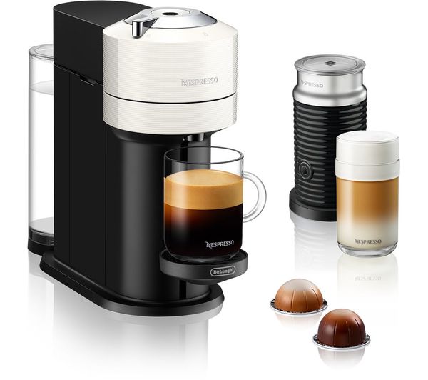 NESPRESSO by De'Longhi Vertuo Next Barista Bundle ENV120.WAE Coffee Machine - Black & White
