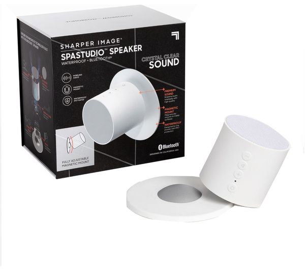 Sharper Image Shower Bluetooth Speaker With Magnetic Mount White