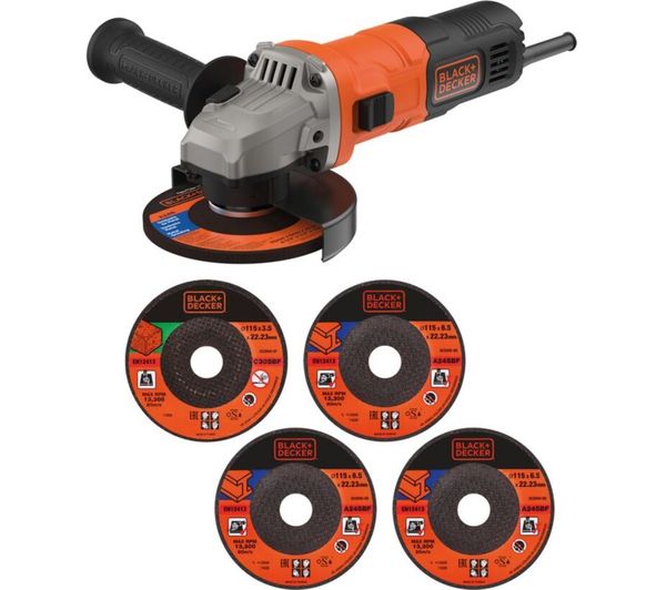 Black Decker Beg010a5 Gb 710 W 115 Mm Small Angle Grinder Discs Orange Black