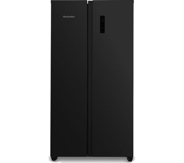 An image of MONTPELLIER MSBS442K American-Style 60/40 Fridge Freezer - Black
