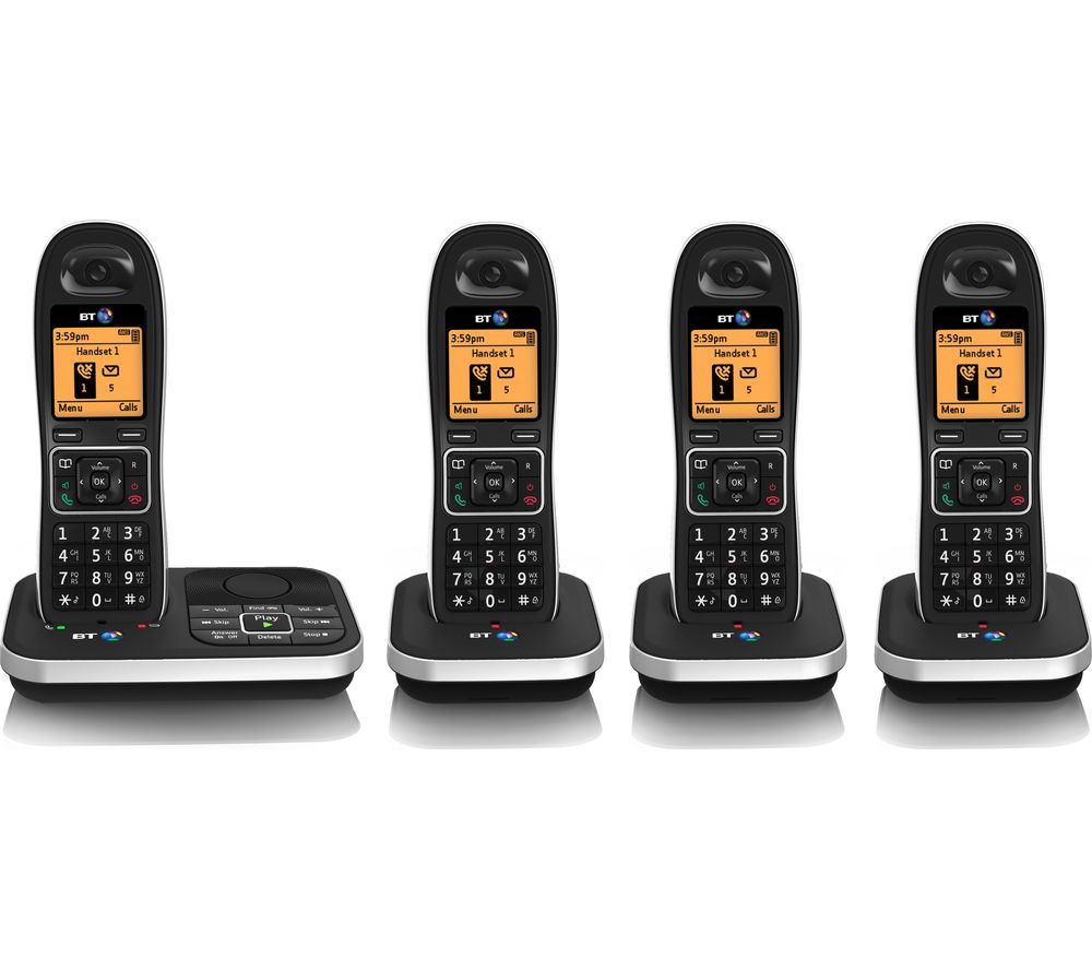 Buy Bt 7610 Cordless Phone With Answering Machine Quad Handsets Free Delivery Currys