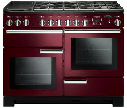 RANGEMASTER Professional Deluxe 110 Dual Fuel Range Cooker - Cranberry & Chrome