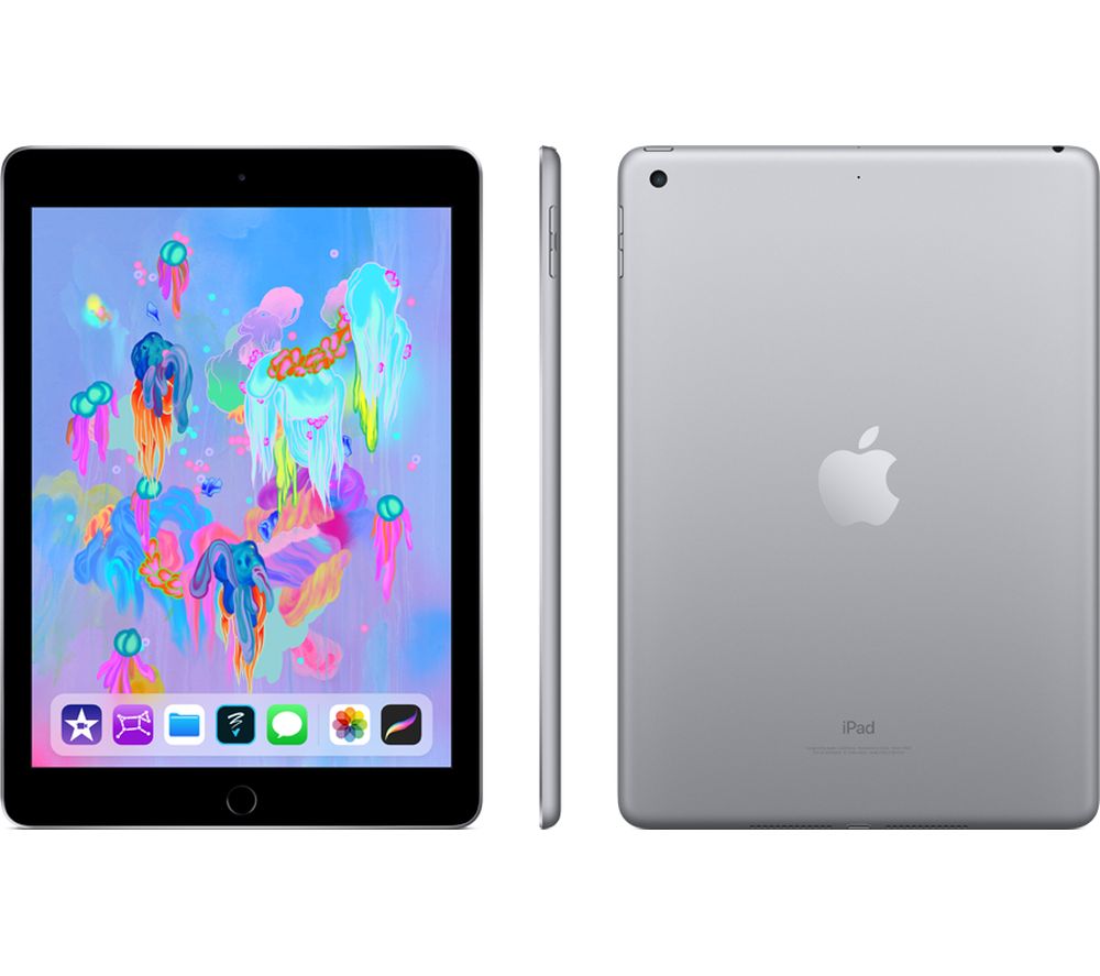 APPLE 9.7″ iPad – 128 GB, Space Grey (2018), Grey