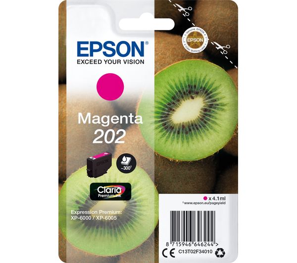 EPSON 202 Kiwi Magenta Ink Cartridge, Magenta