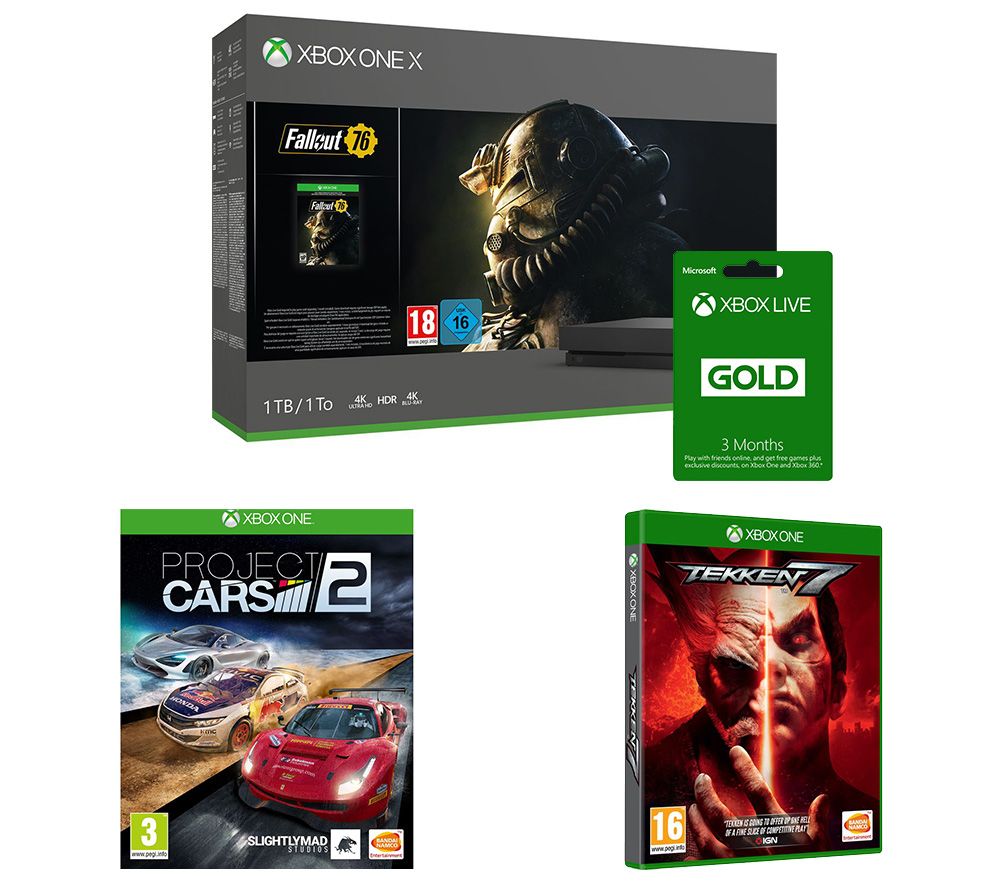 MICROSOFT Xbox One X, Fallout 76, Tekken 7, Project Cars 2 & 3 Month LIVE Gold Bundle, Gold review