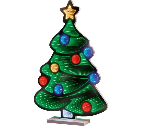 Premier Christmas Tree Infinity Mirror With Multicolour Leds 60 Cm